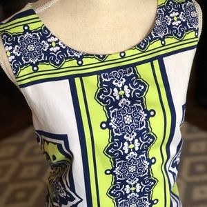 Robbie Bee Lime Green Navy Blue White Cutout Shift